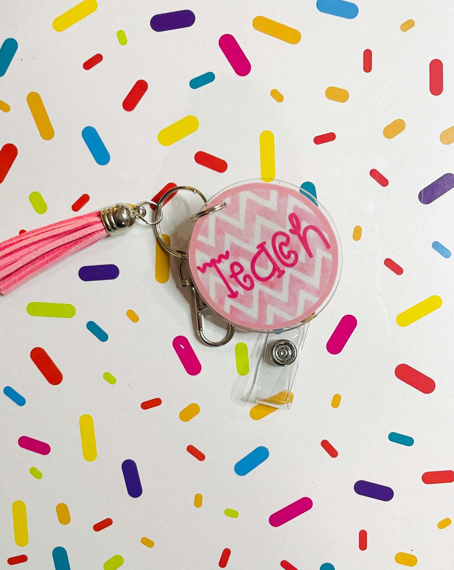 Teacher badge holder, retractable badge id holder, lanyard attachment