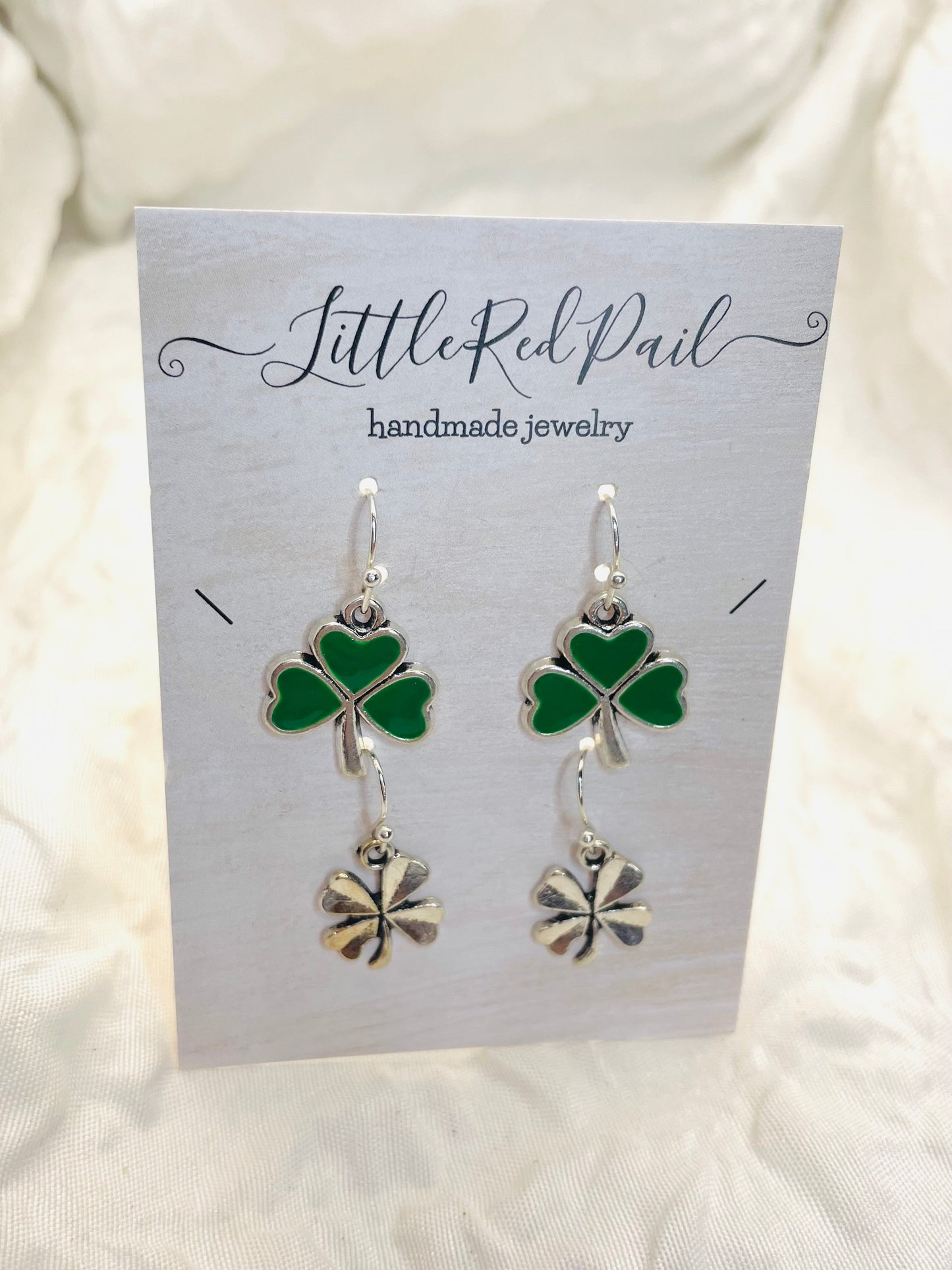 Shamrock earrings, St. Patrick’s Day earrings, 4 Lear clover earrings
