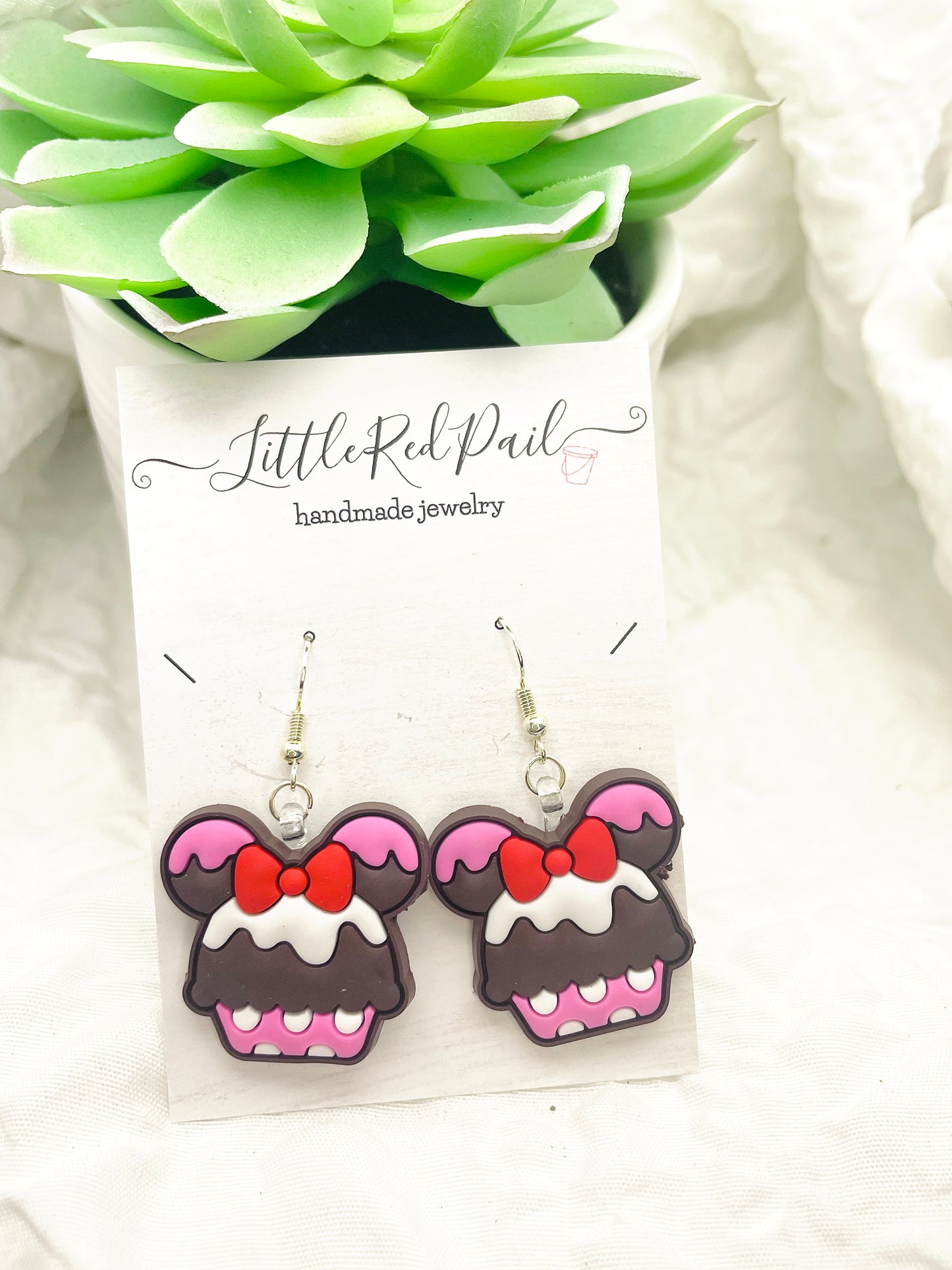 Mouse ears earrings, ice cream earrings, summer earrings