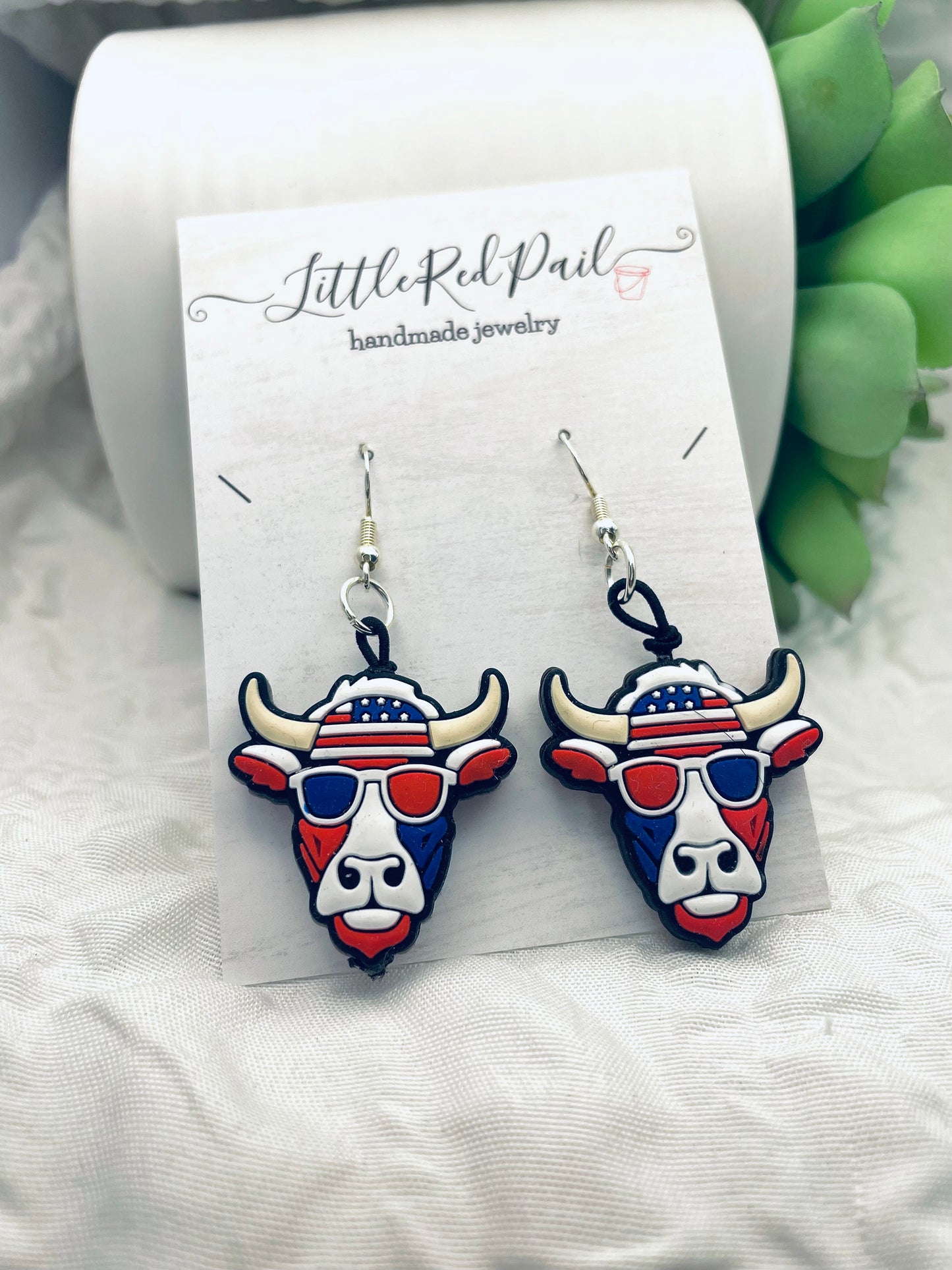 Patriotic earrings, 4th of July earrings, Independence Day jewelry