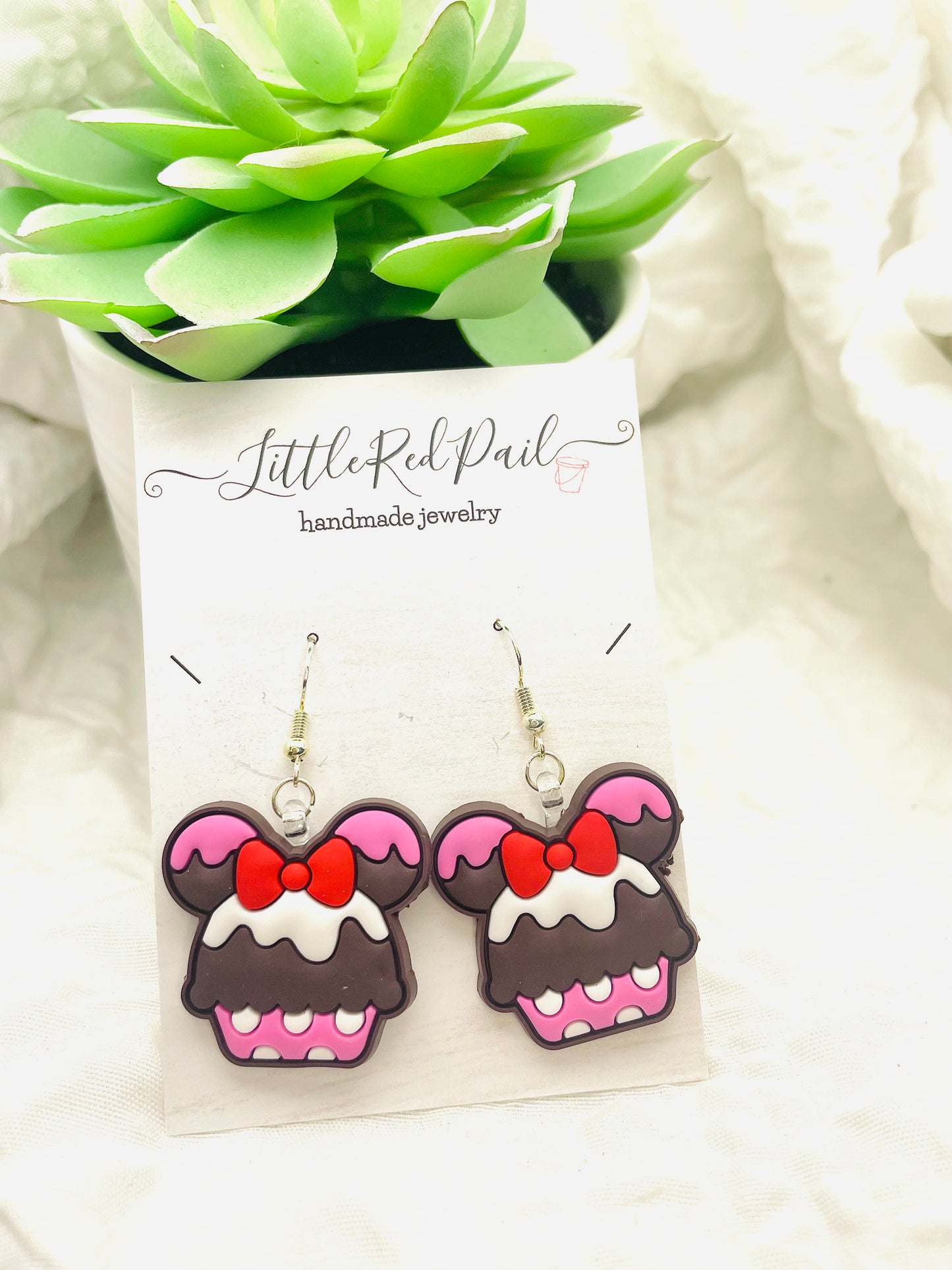 Mouse ears earrings, ice cream earrings, summer earrings