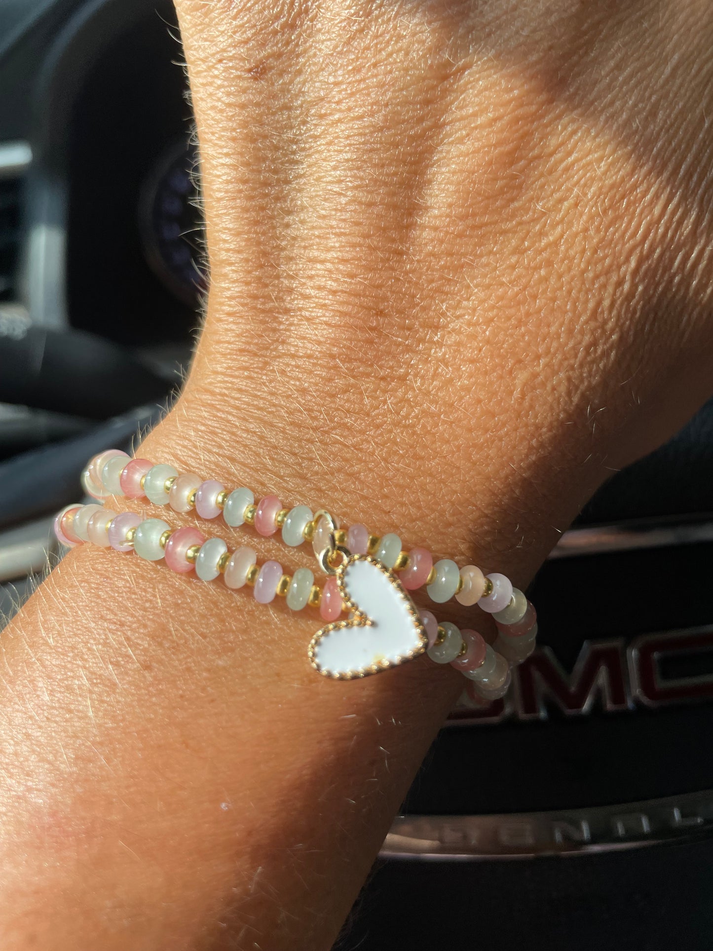 Summer Bracelet, pastel abacus gemstone bracelet