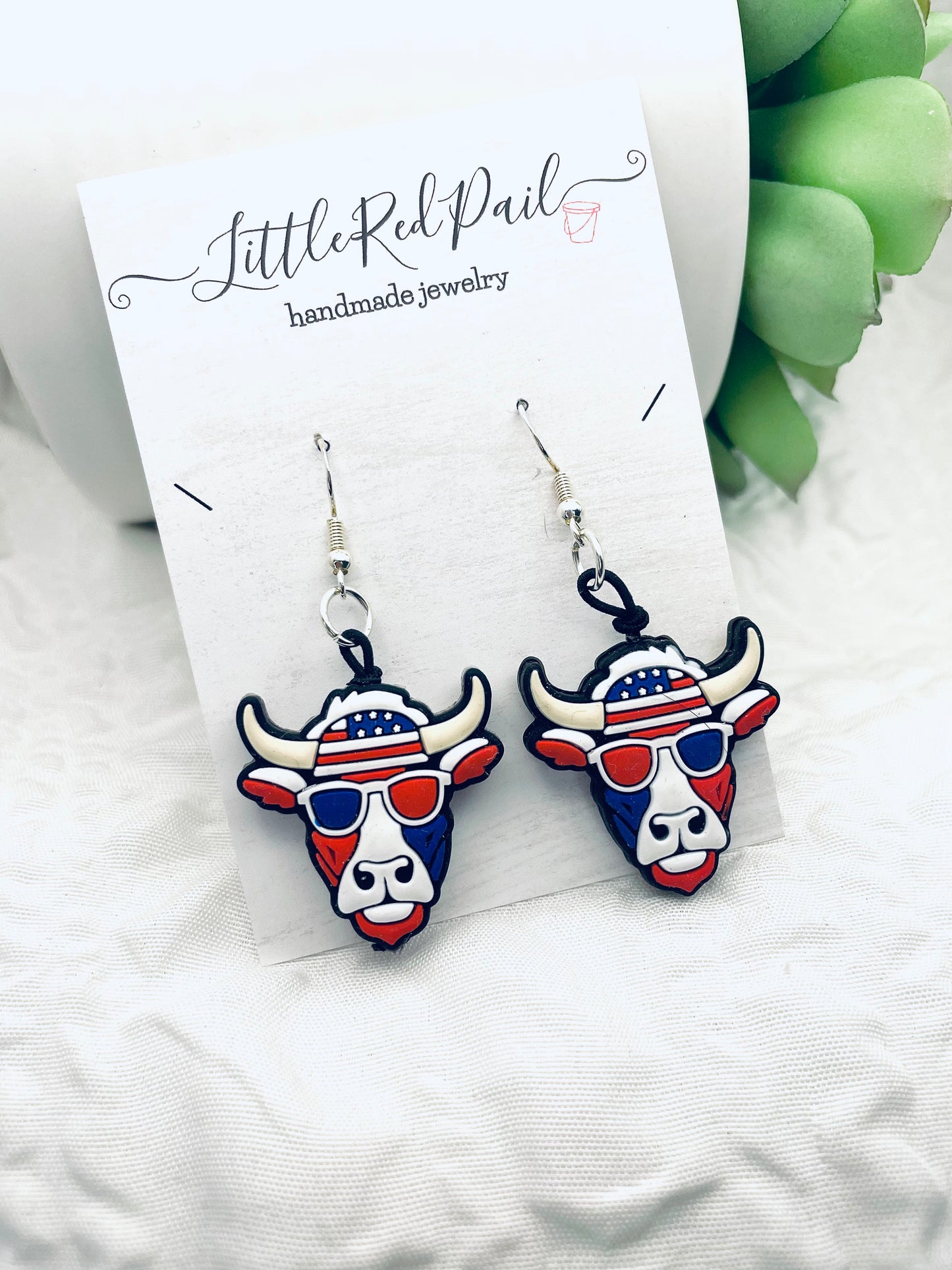 Patriotic earrings, 4th of July earrings, Independence Day jewelry