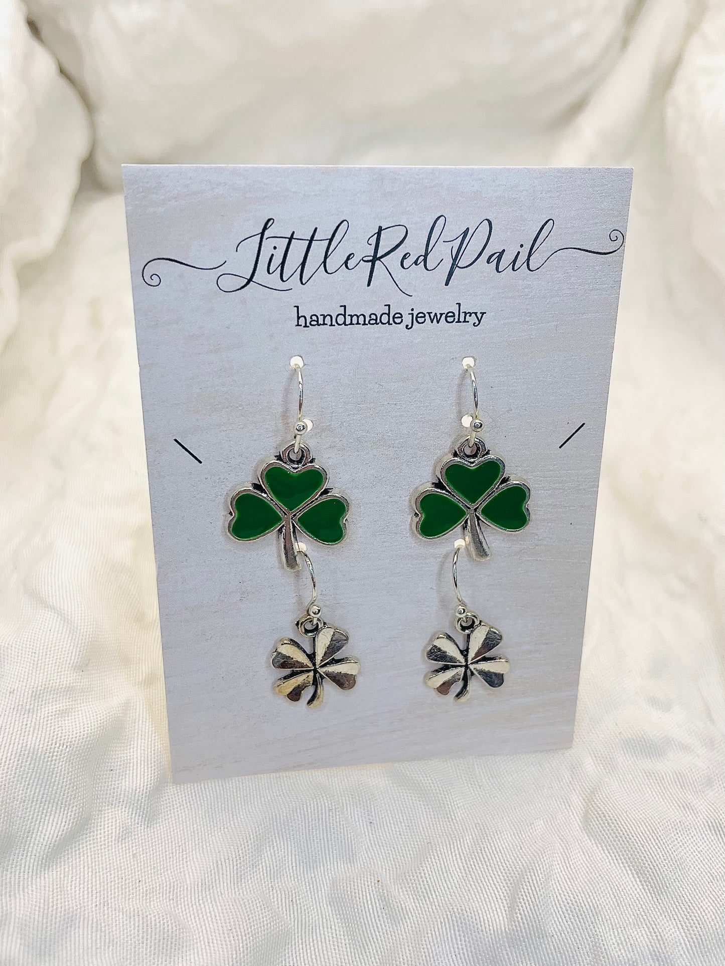 Shamrock earrings, St. Patrick’s Day earrings, 4 Lear clover earrings