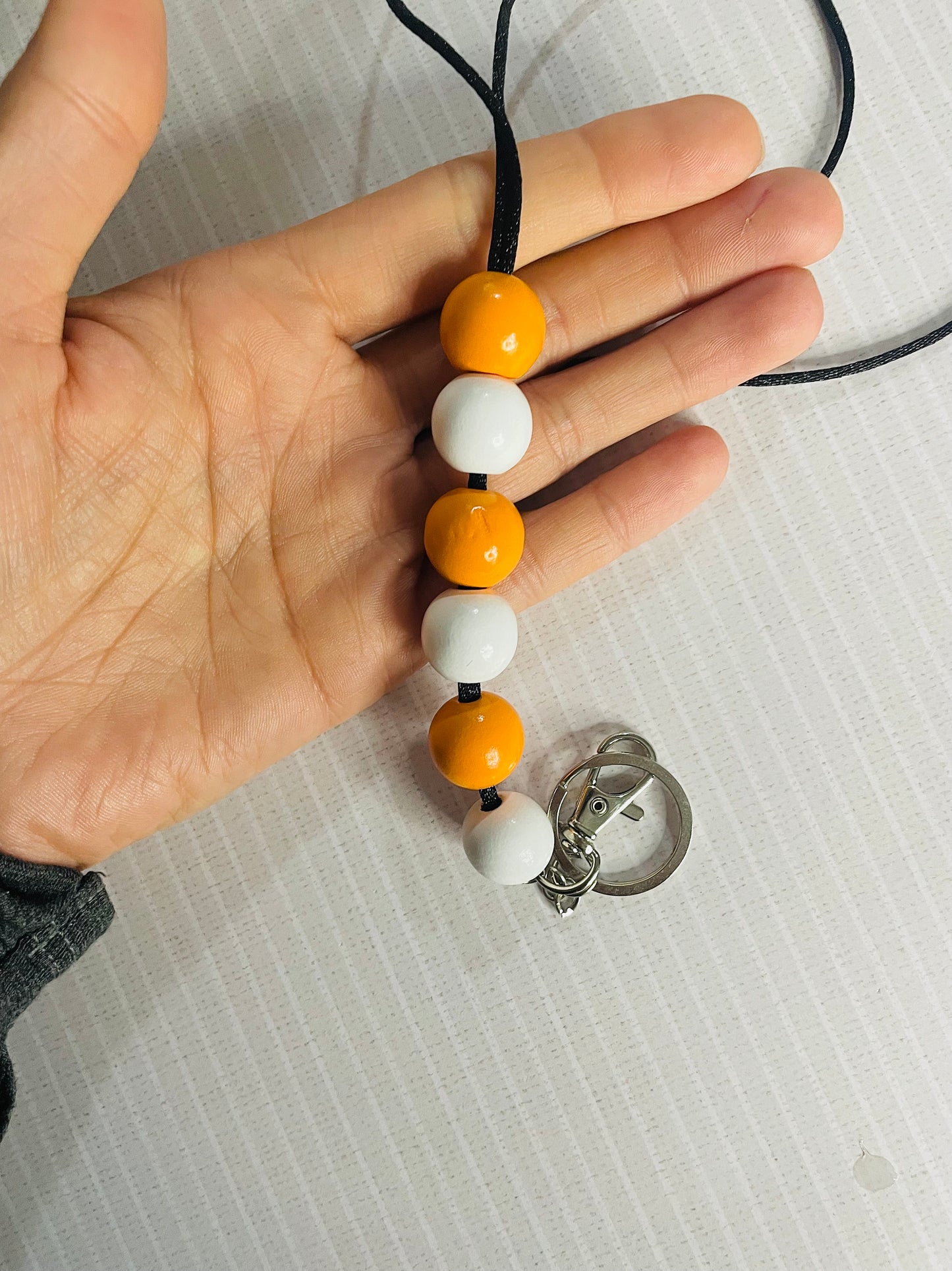 Custom Lanyard, beaded team color lanyard