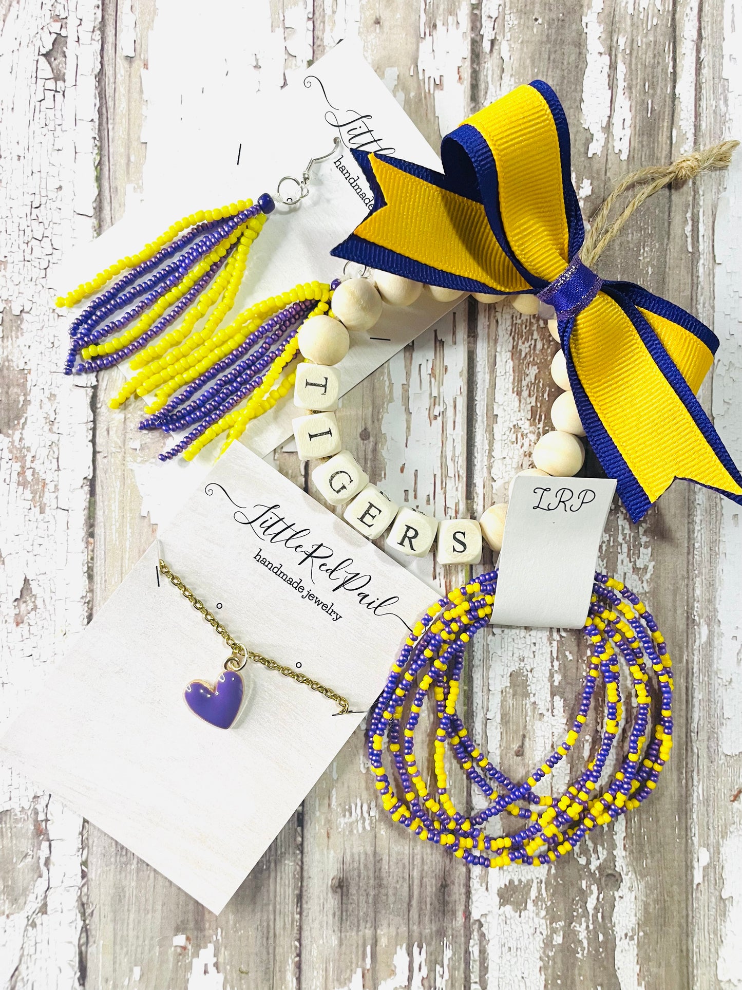 Beaded team earrings, Ole Miss earrings, custom team earrings
