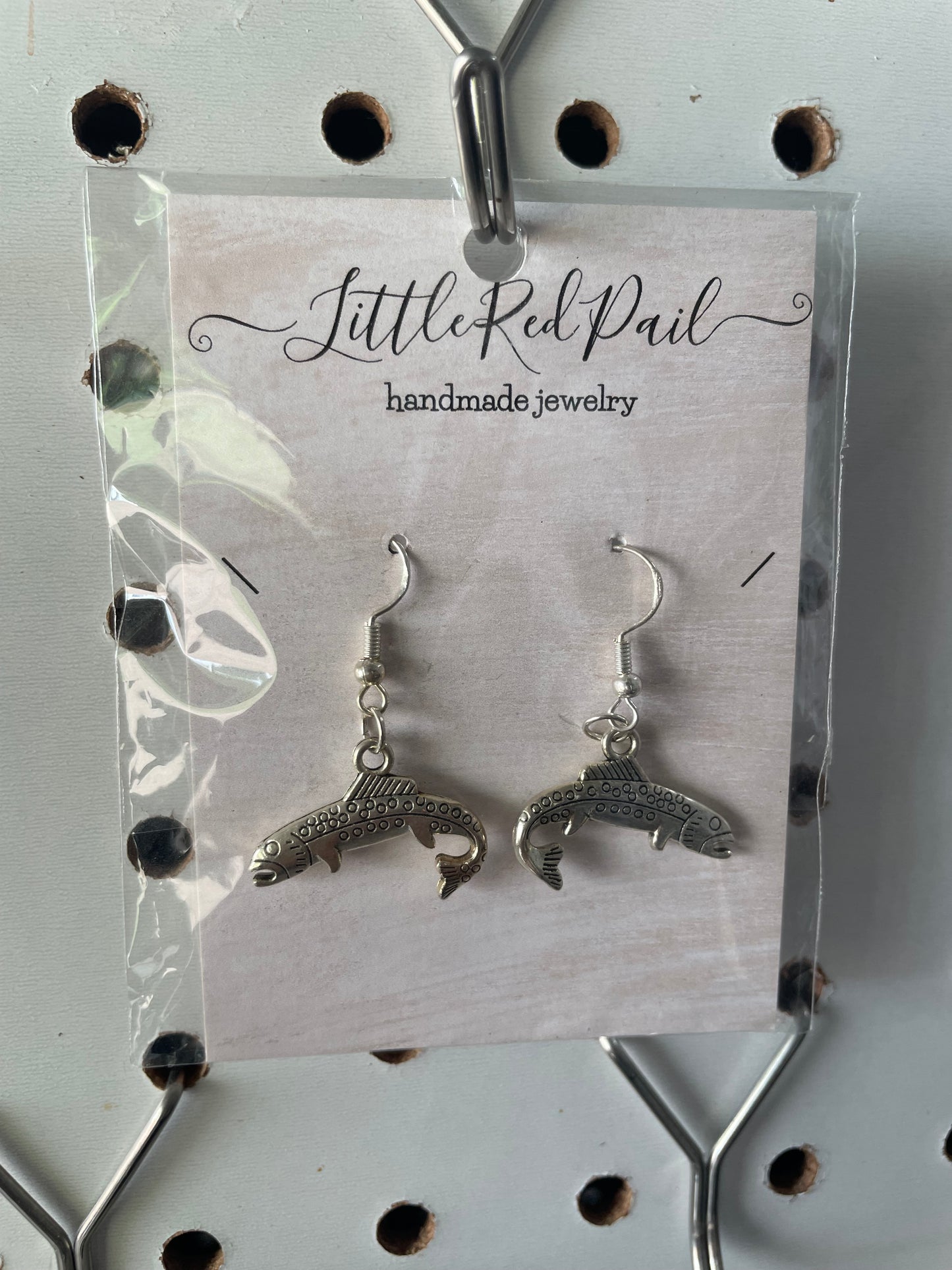 Bass fishing earrings, sterling silver bass earrings