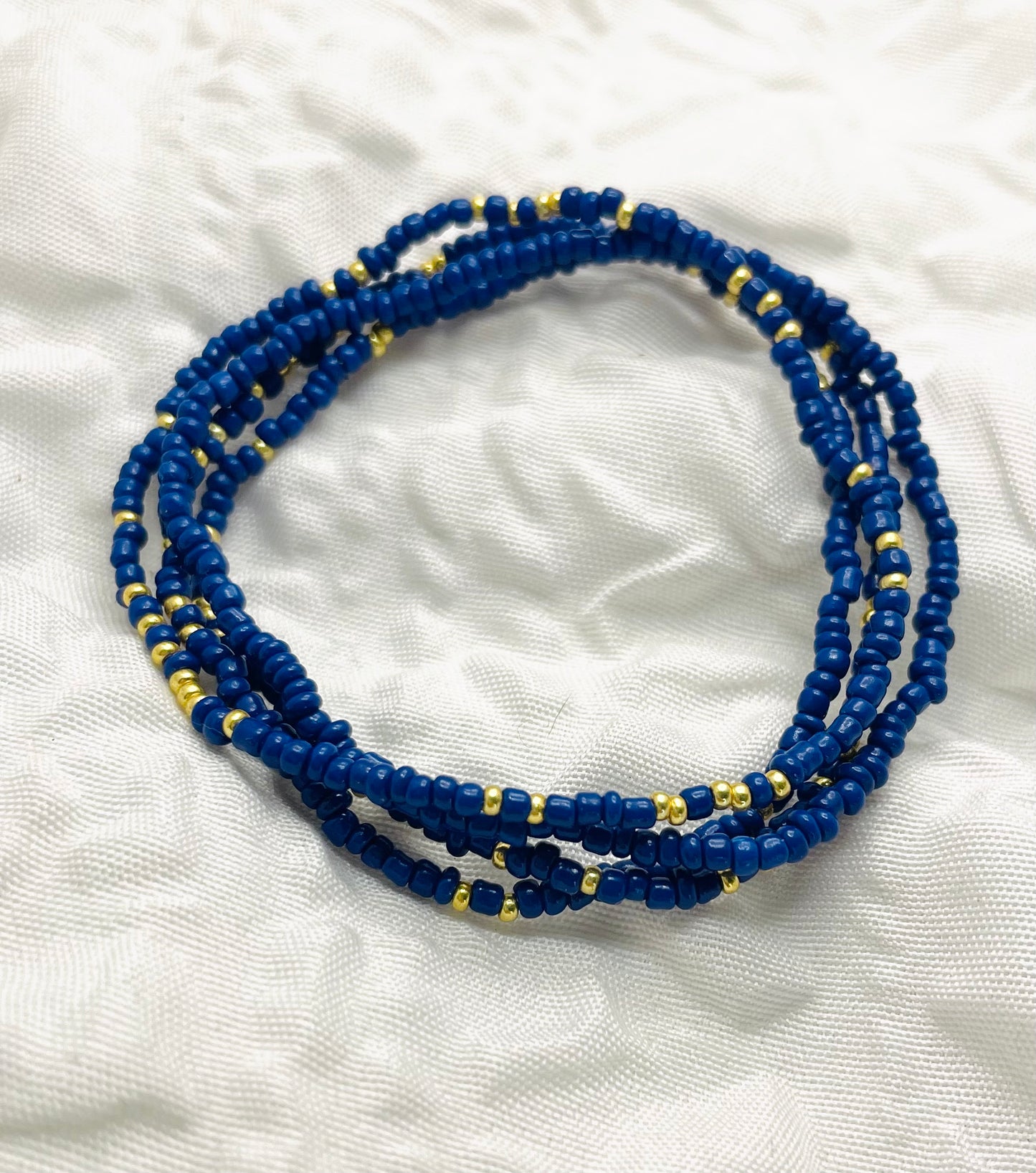 Indigo and Gold Bracelet stack