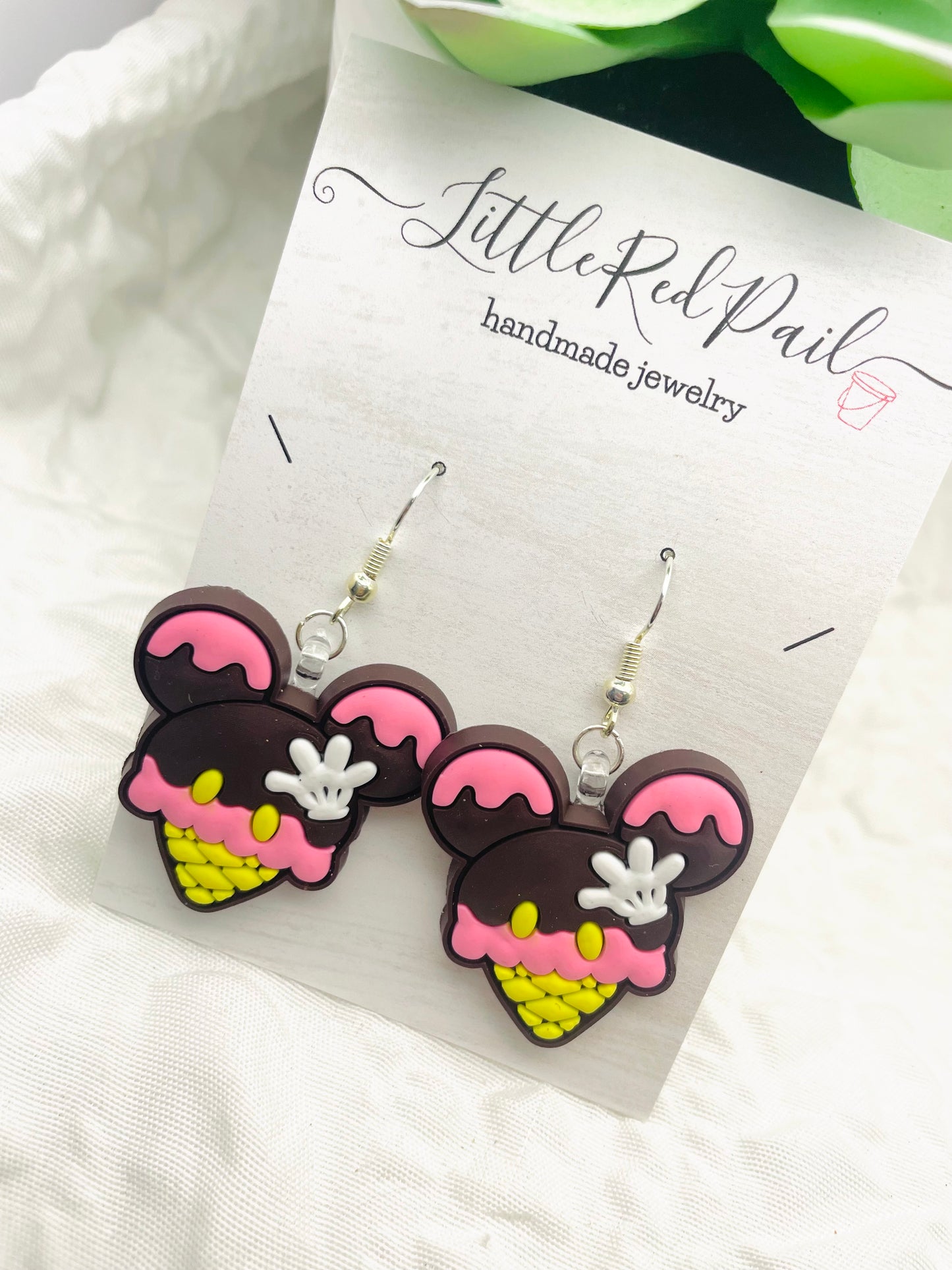 Mouse ears earrings, ice cream earrings, summer earrings