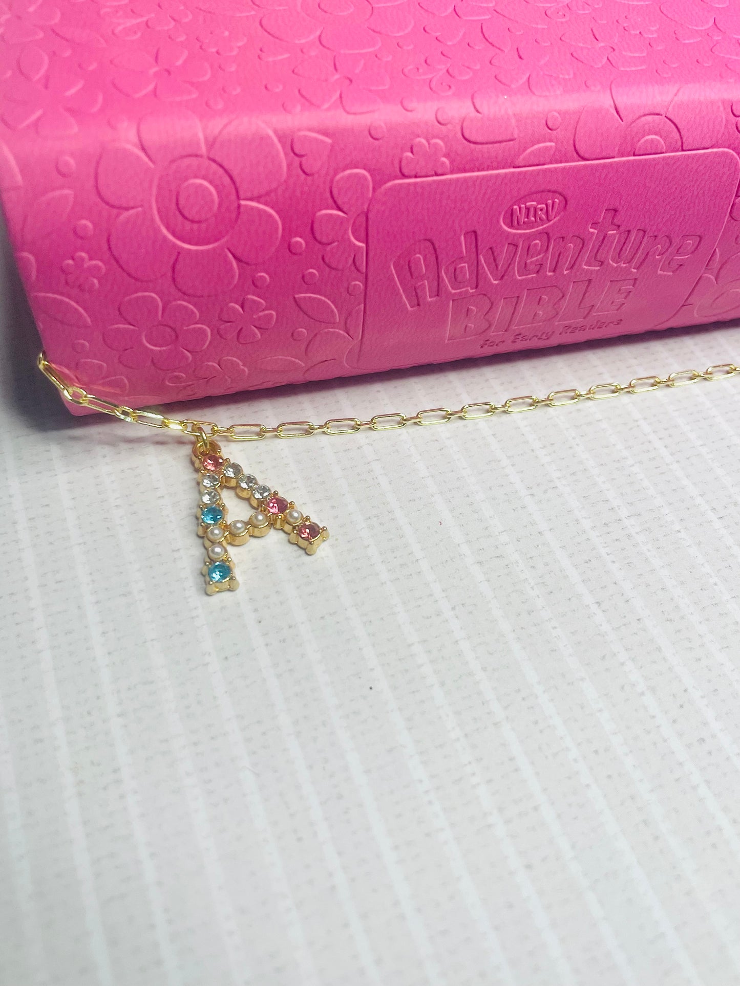 Bible Chain Bookmark, initial Bible bookmark, Bible accessories bracelet