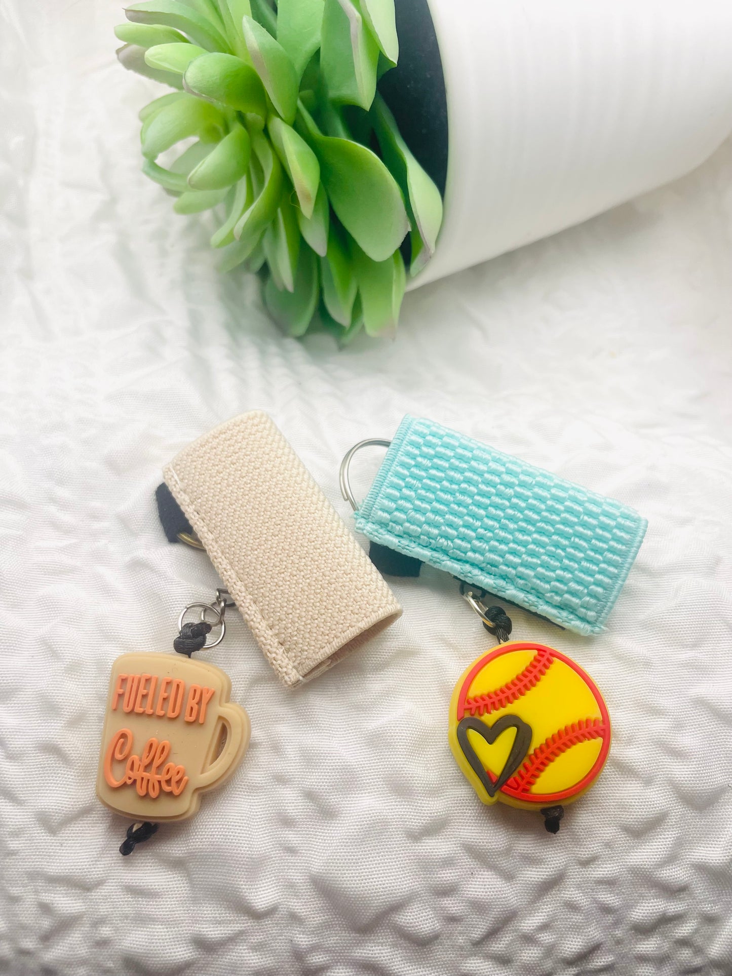 Lip balm holder keychain, cooler lip balm holder