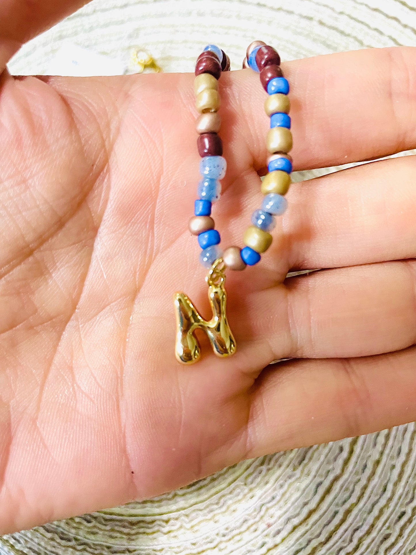 Colorful Beaded Initial Necklace for Women, Charm Necklaces for Women, Girls Jewelry