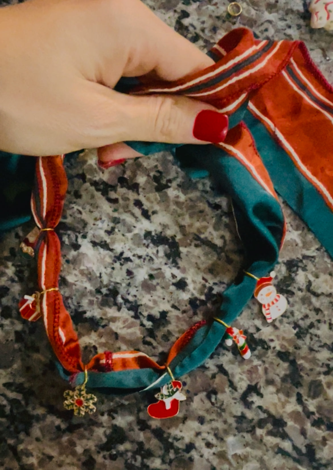 Christmas scarf charm necklace
