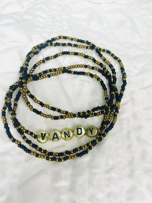 Vanderbilt bracelet set, black and gold bracelet set