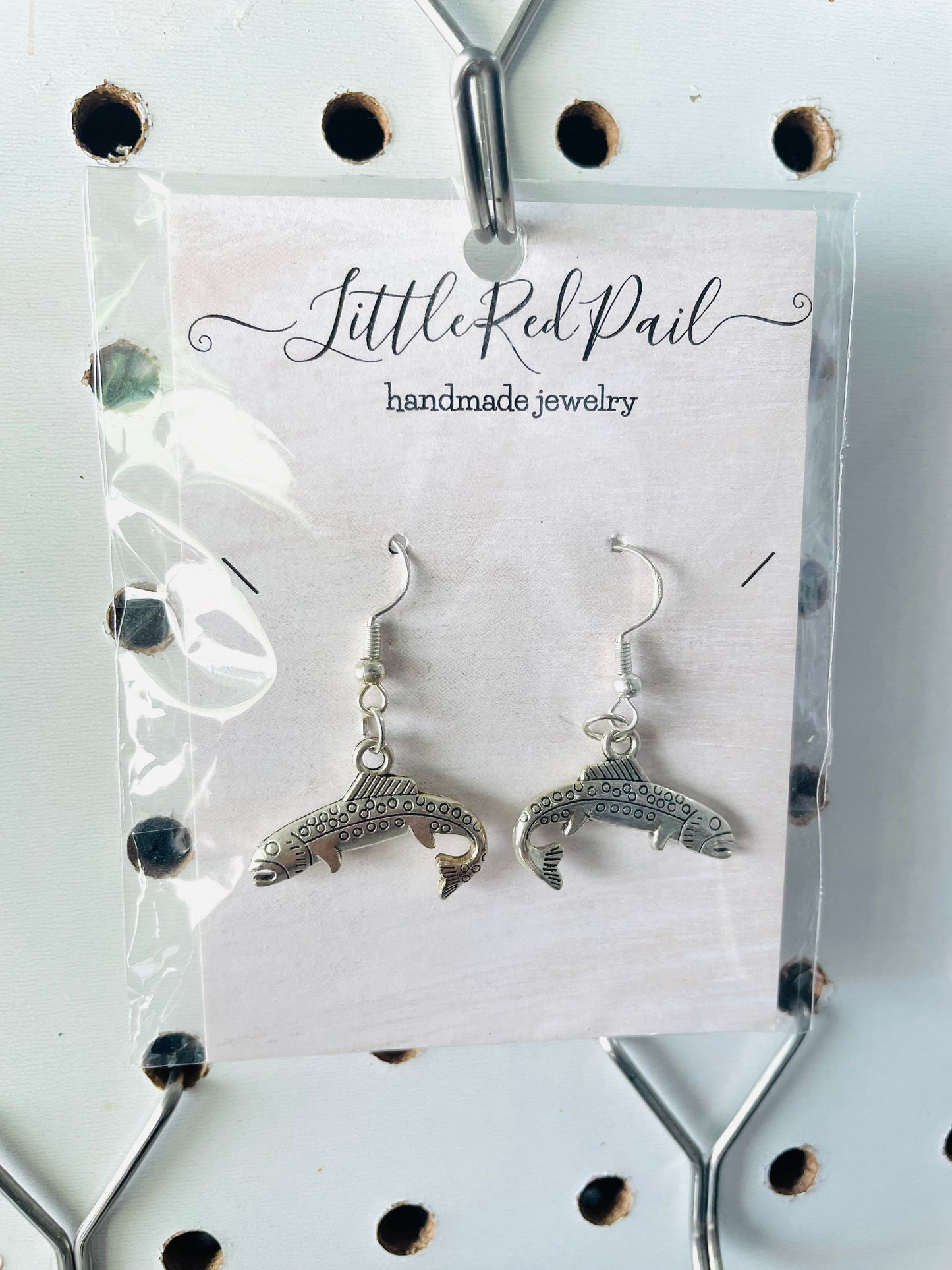 Bass fishing earrings, sterling silver bass earrings