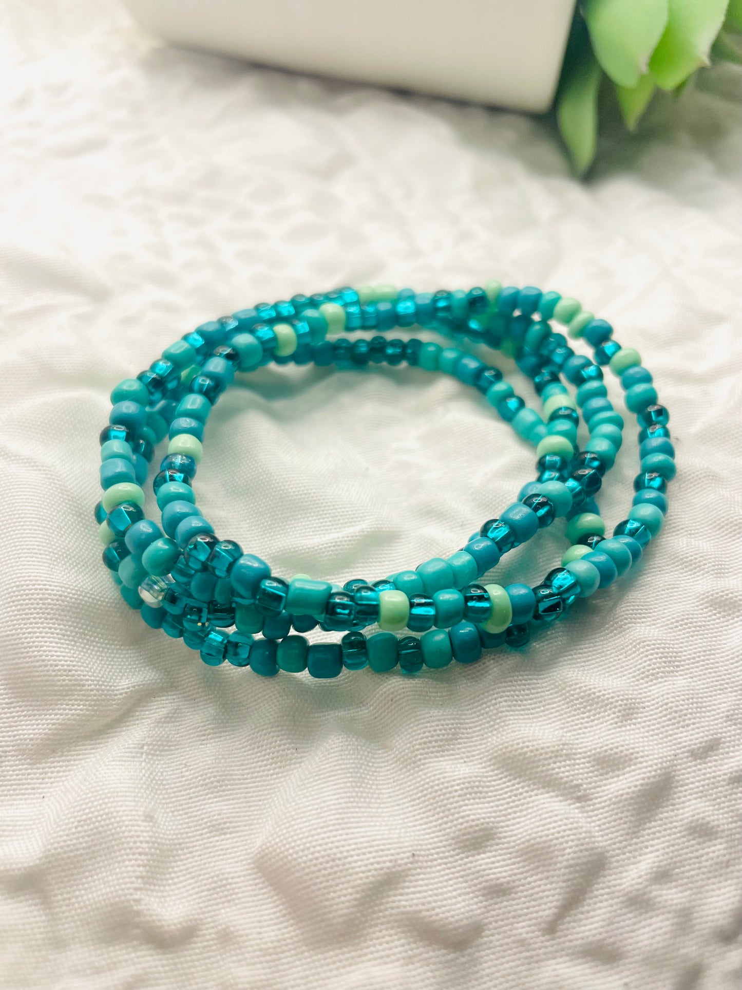 Turquoise blue green colored bracelet stack