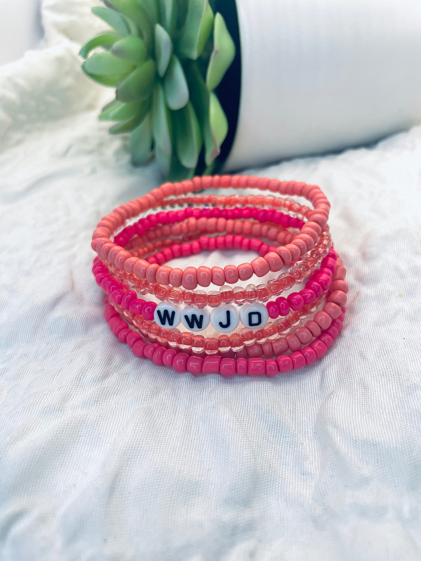 WWJD bracelet stack, 90s bracelet