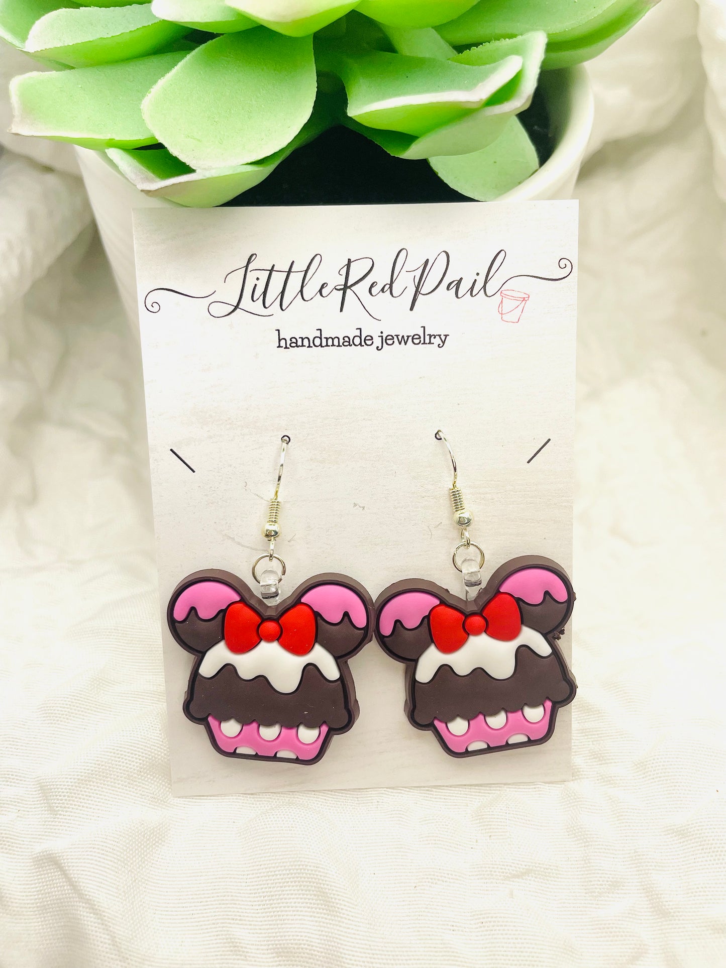 Mouse ears earrings, ice cream earrings, summer earrings
