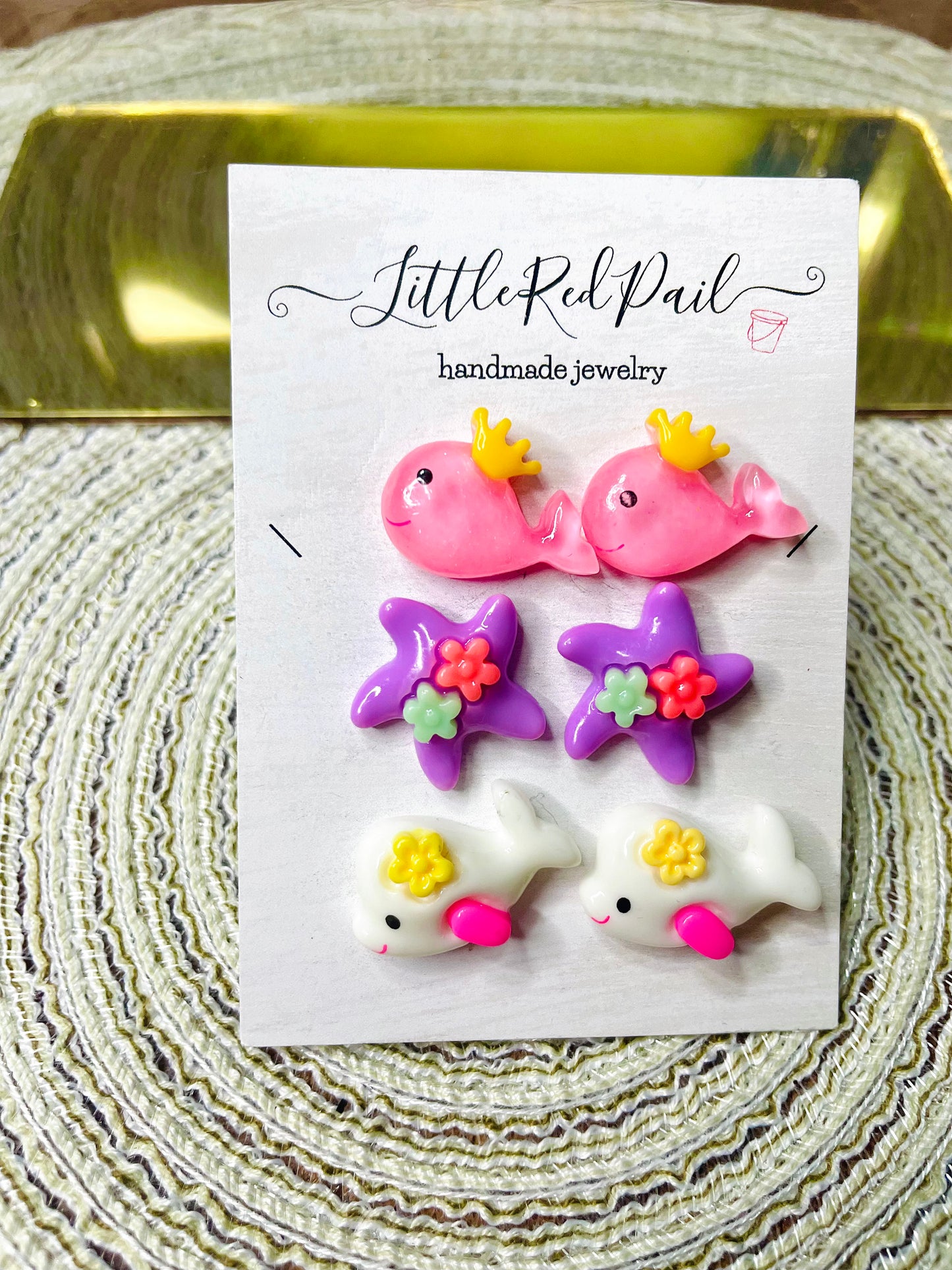 Fun summer stud earrings, hypoallergenic earrings for girls and women