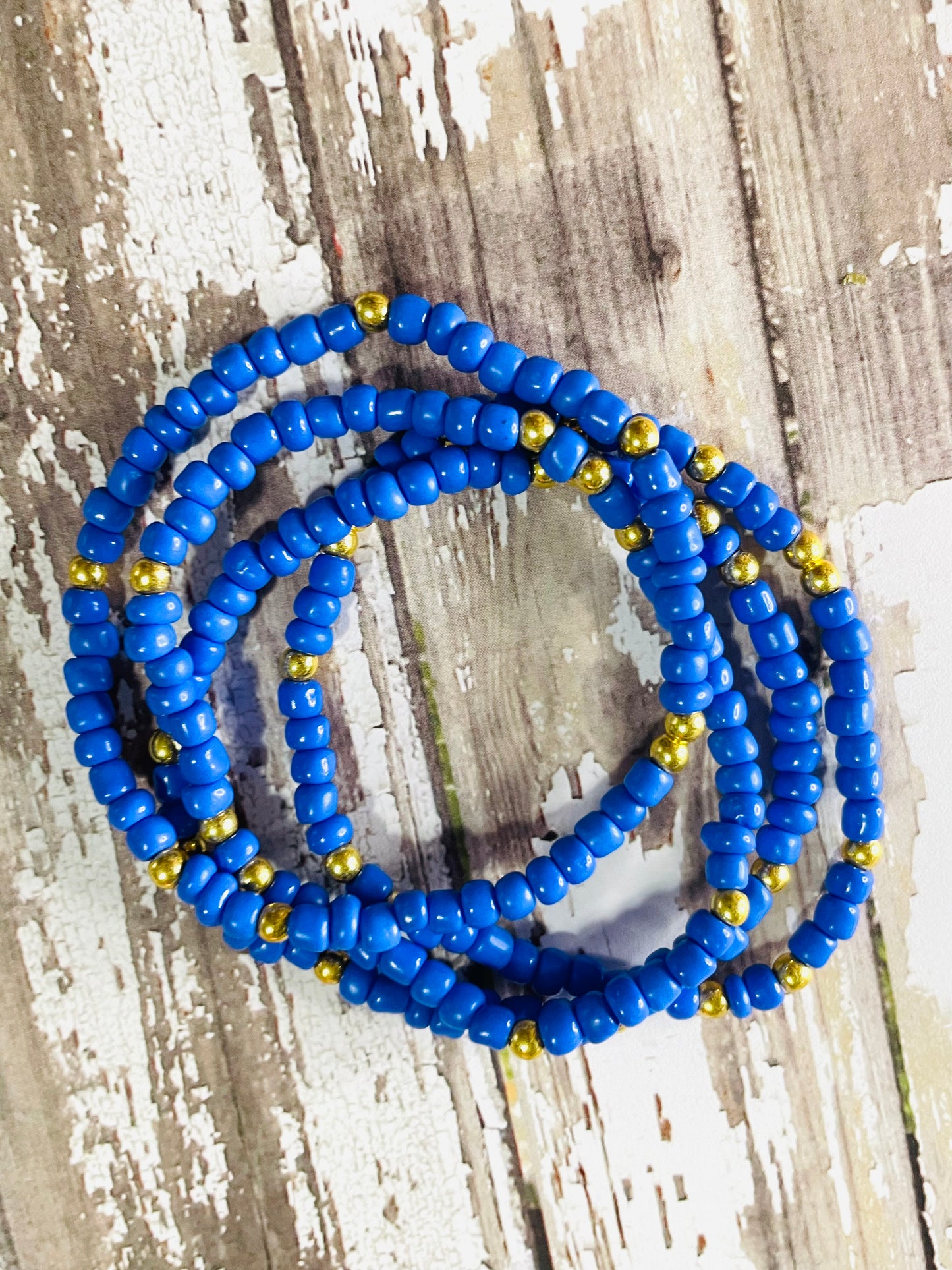 Blue shades bracelet stack
