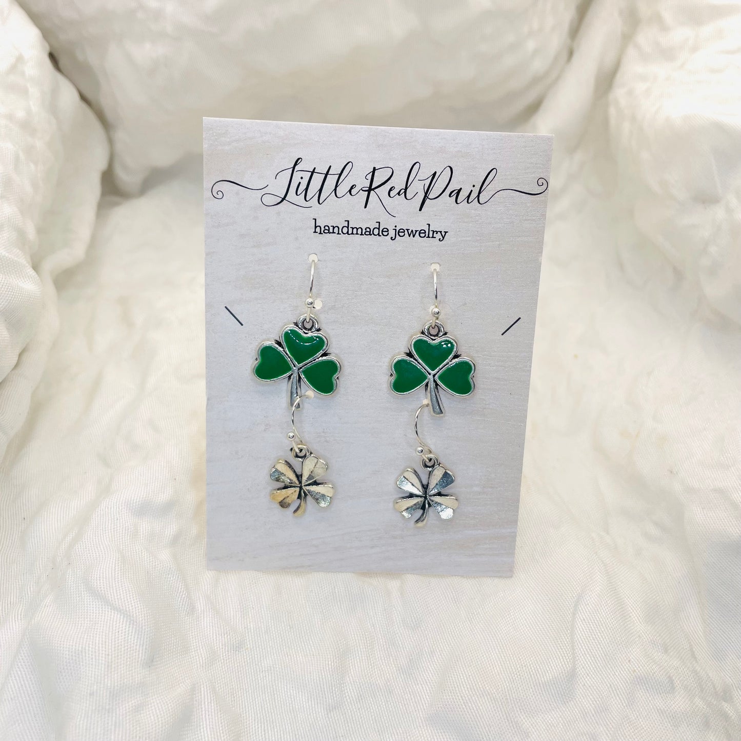 Shamrock earrings, St. Patrick’s Day earrings, 4 Lear clover earrings