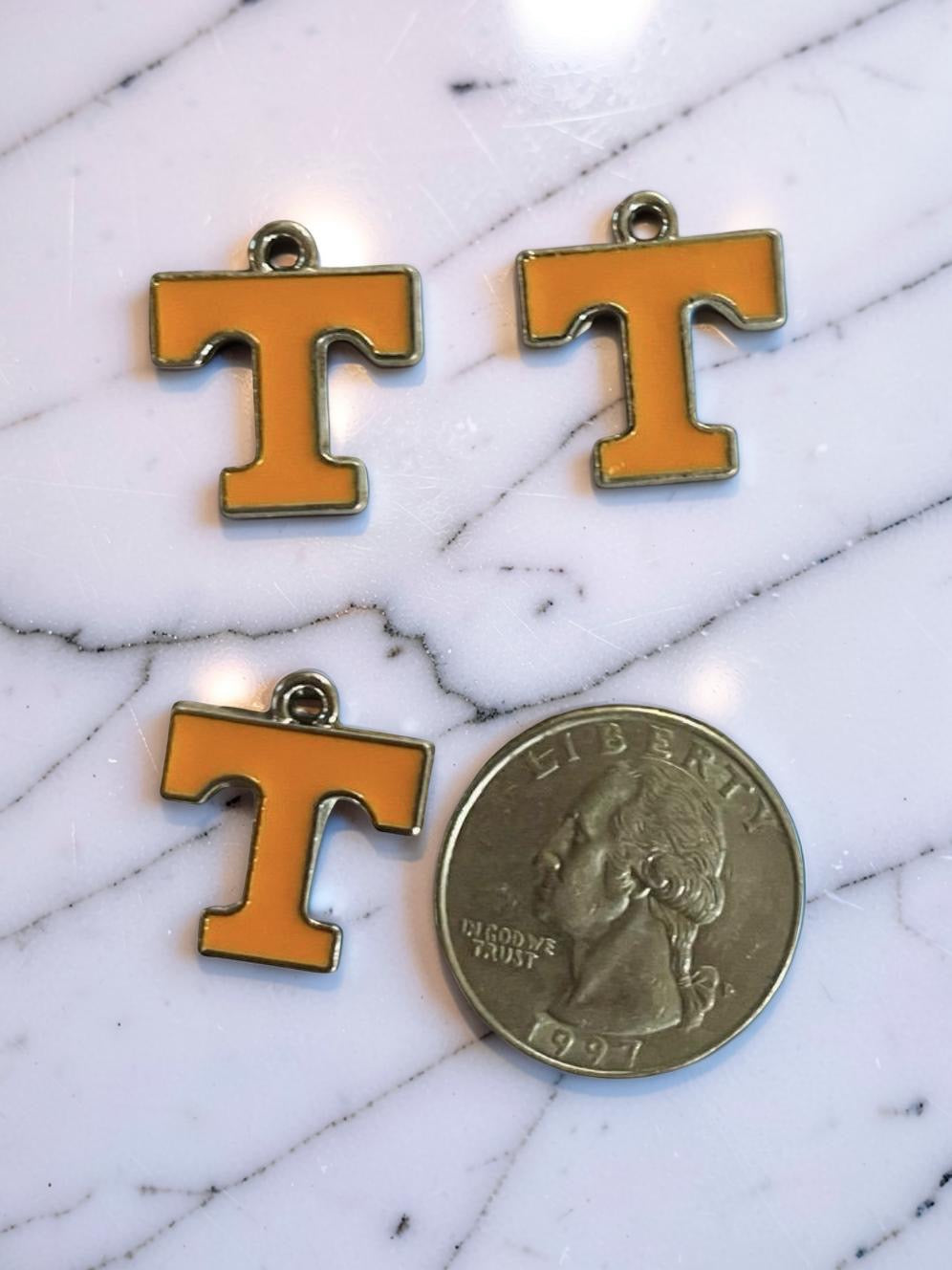 Power T charm pendant, game day dangle charm