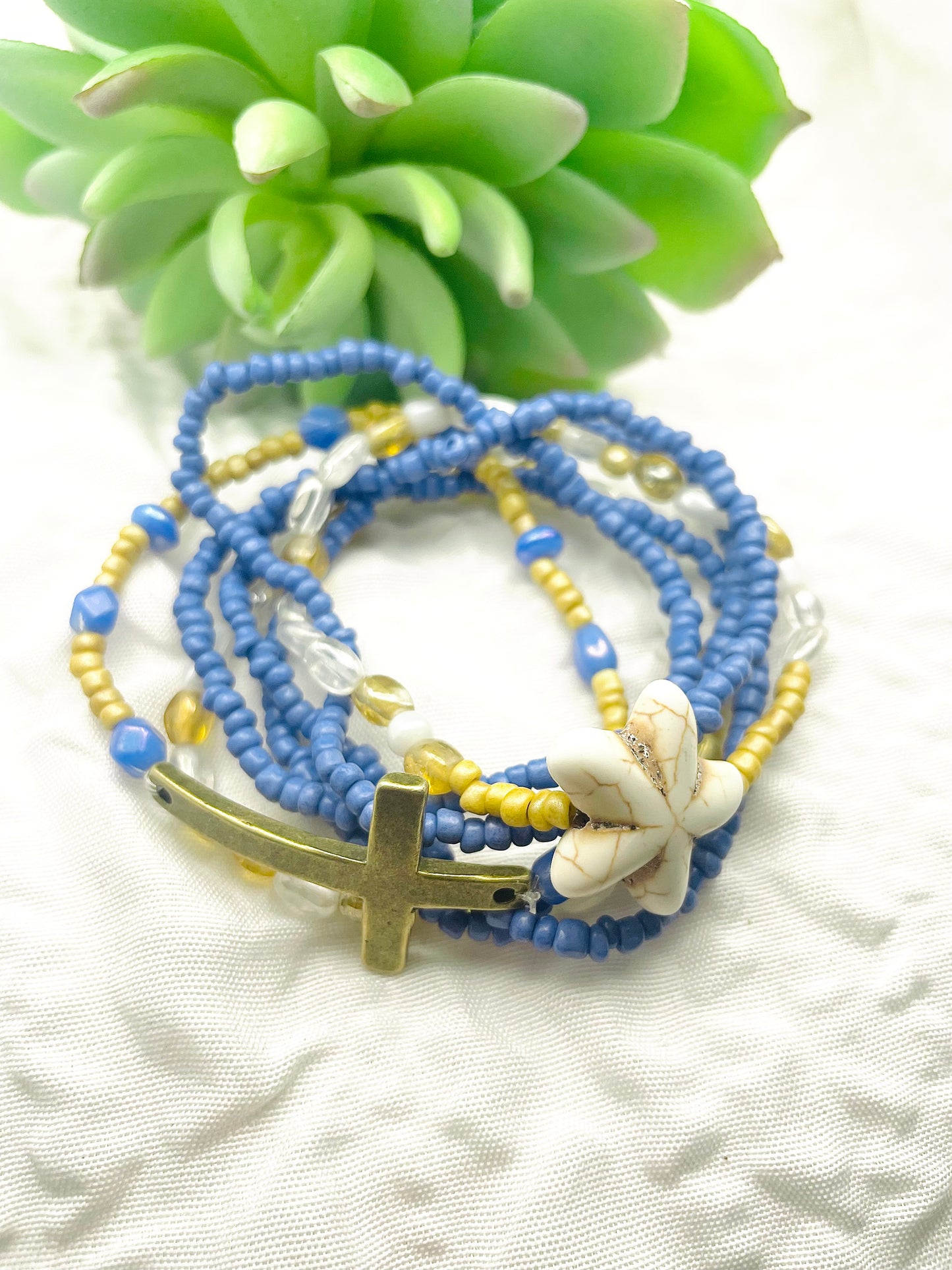 Summer beach bracelets, cross bracelet, starfish bracelet