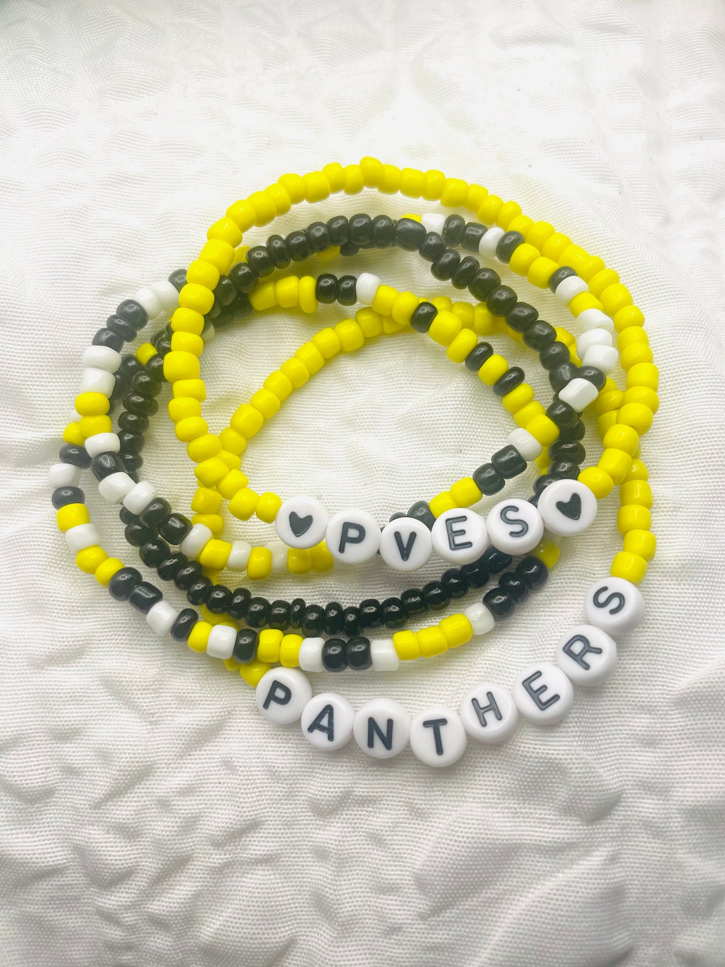 Warriors bracelet set, custom team bracelet set, custom mascot bracelet set