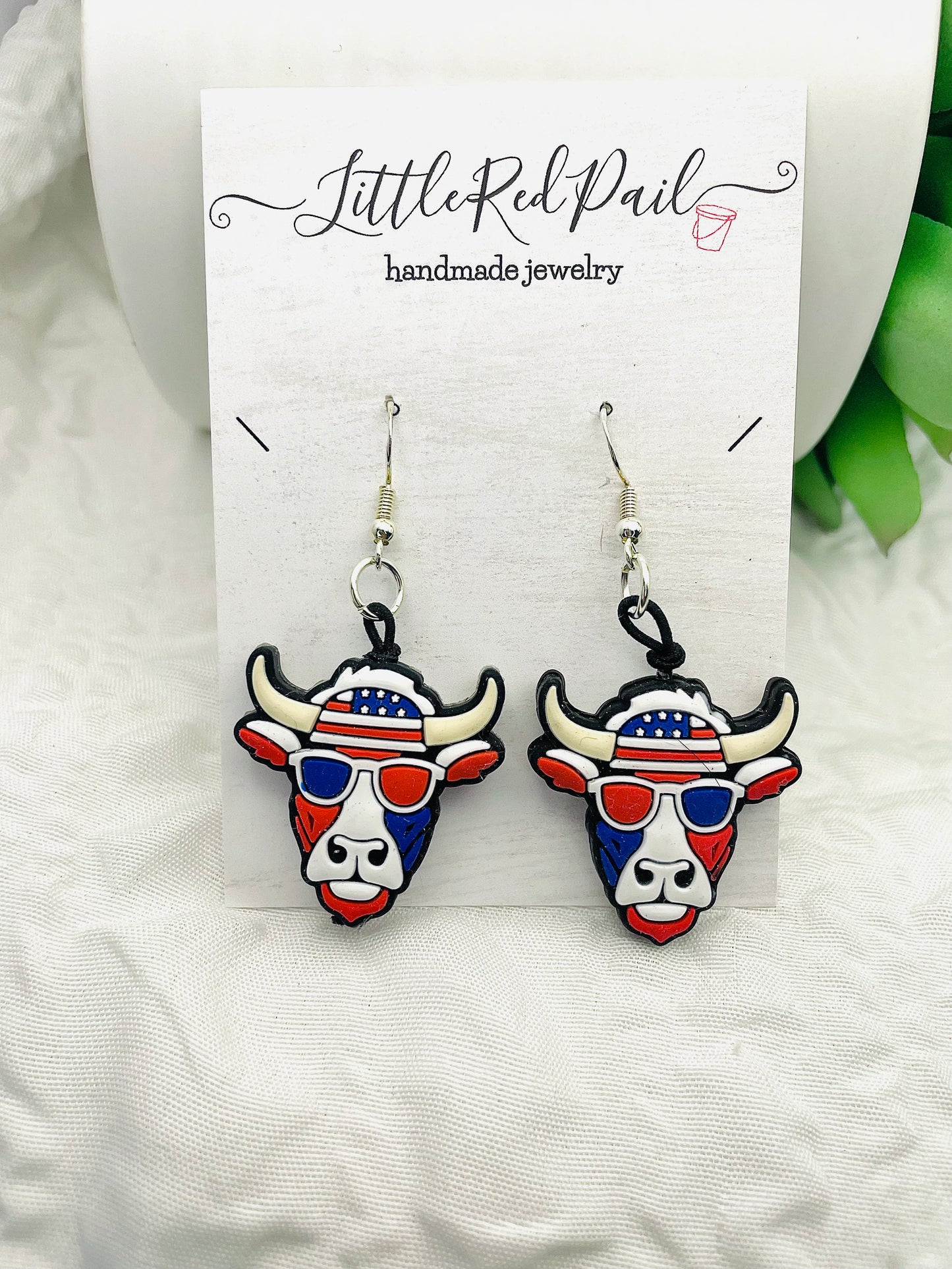 Patriotic earrings, 4th of July earrings, Independence Day jewelry
