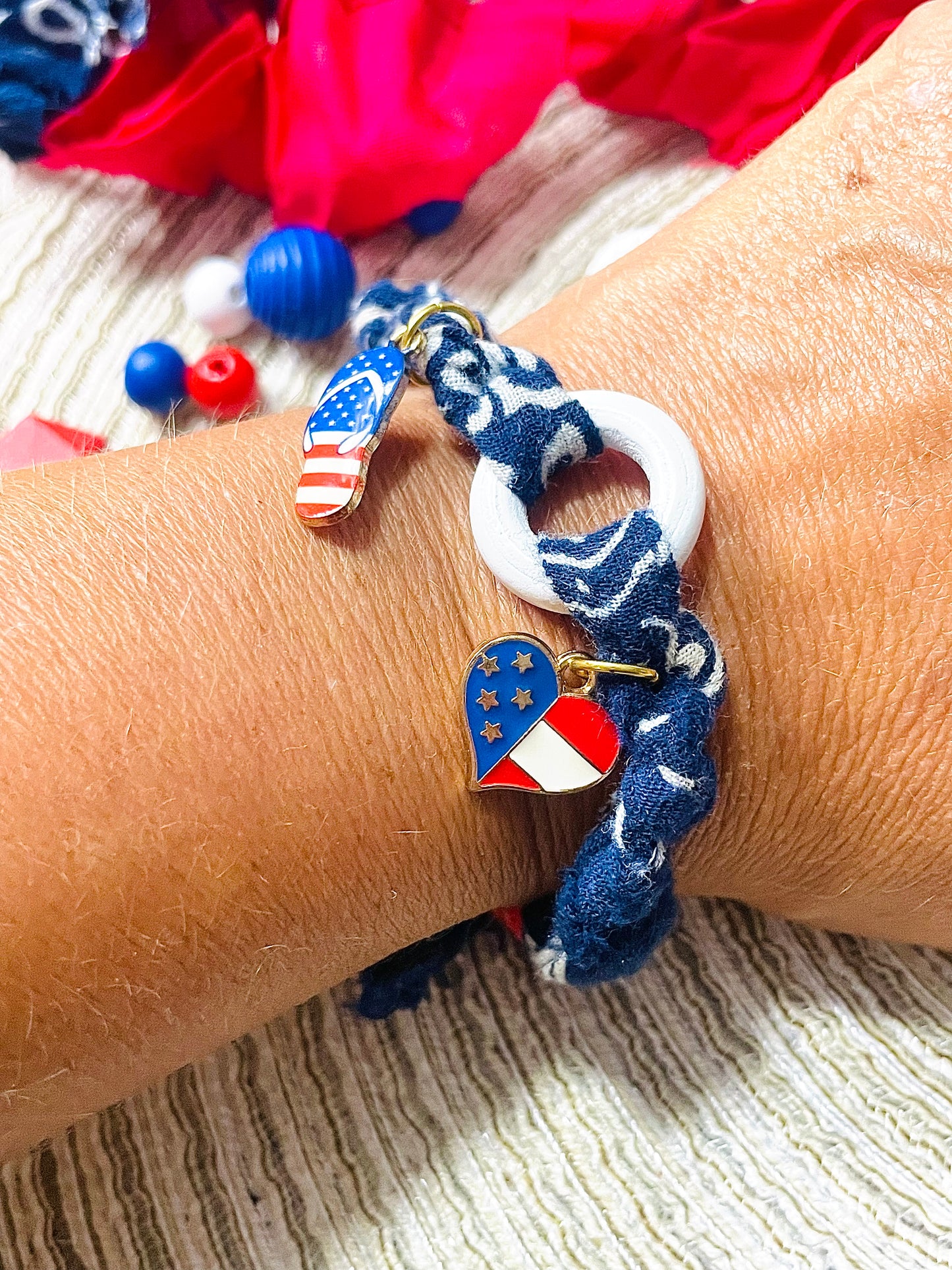 Bandana wrap charm bracelet