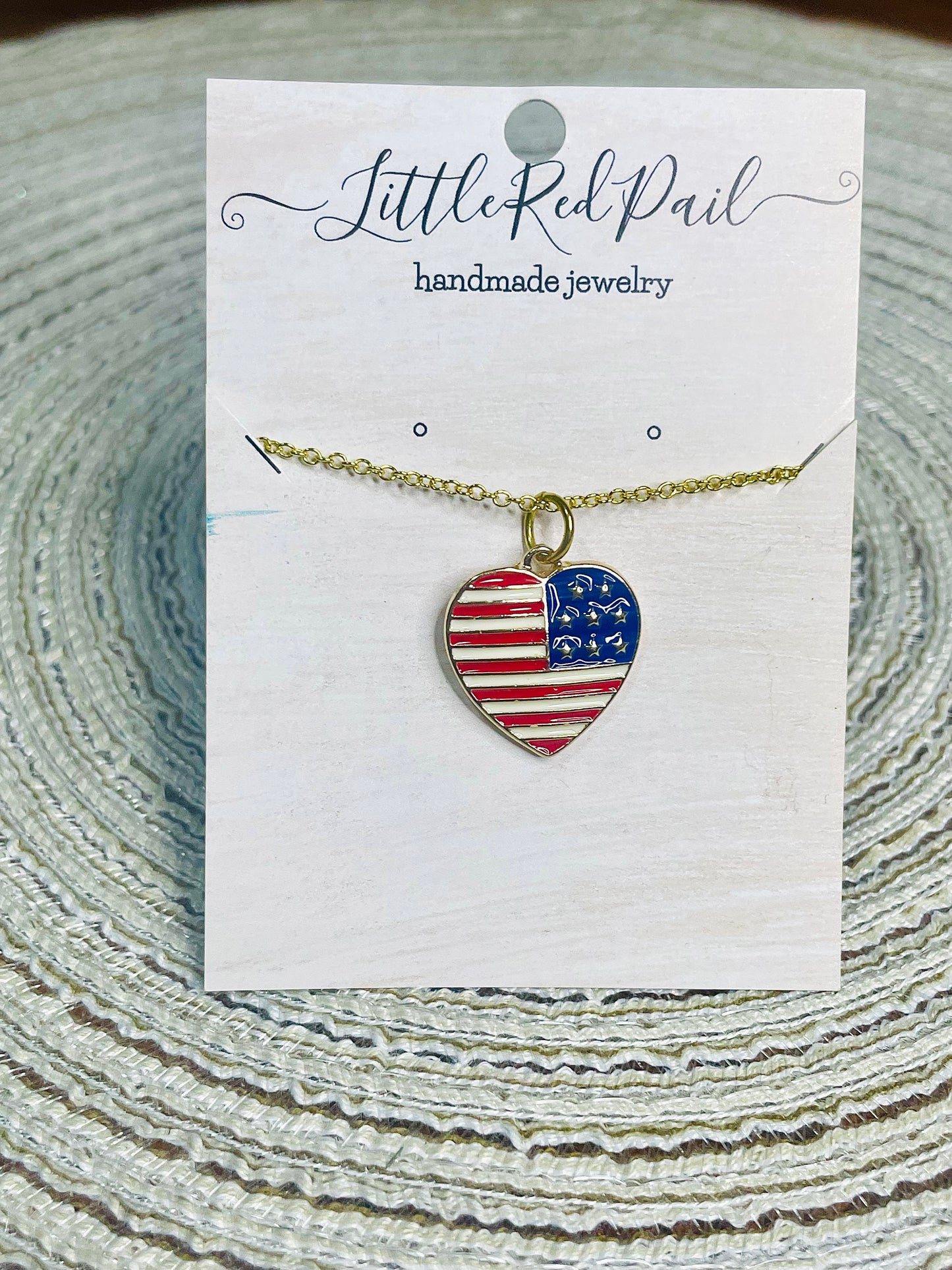 Patriotic pendant necklaces, USA flag pattern necklace, America jewelry