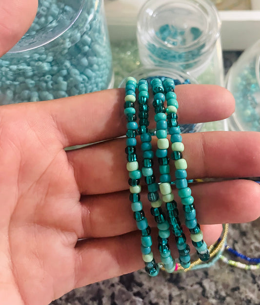 Turquoise blue green colored bracelet stack