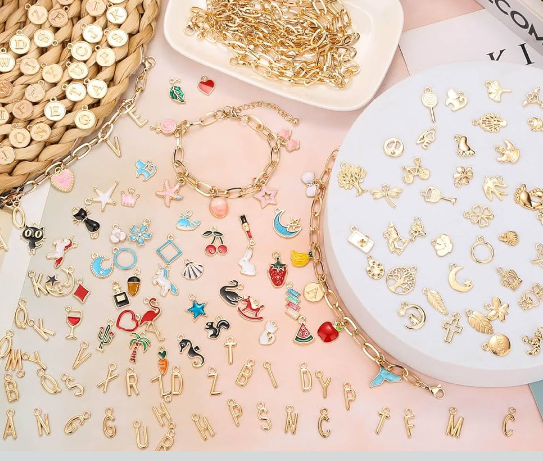 Gold charm bracelet