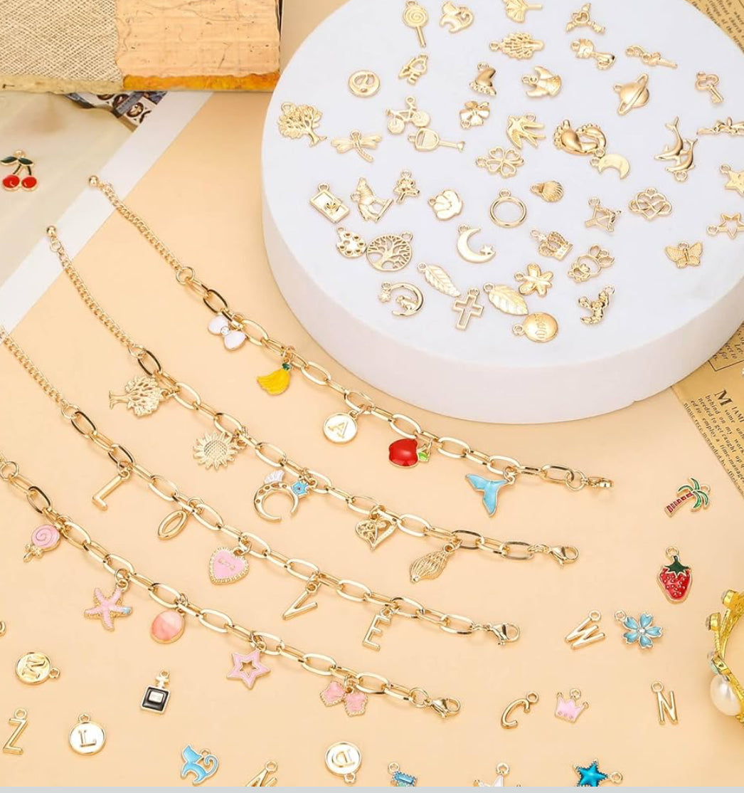 Gold charm bracelet
