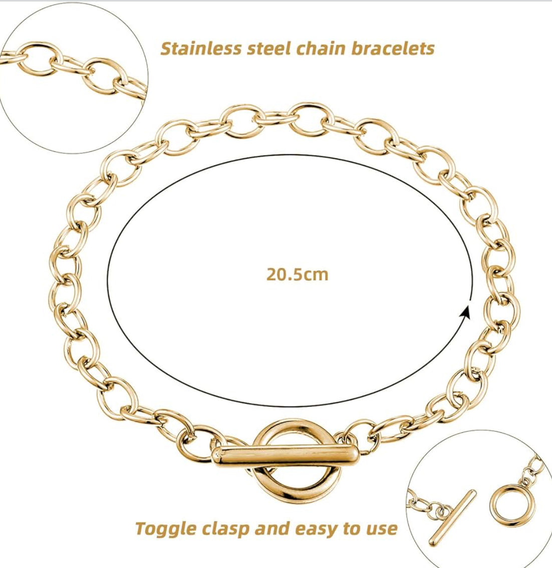 Gold charm bracelet