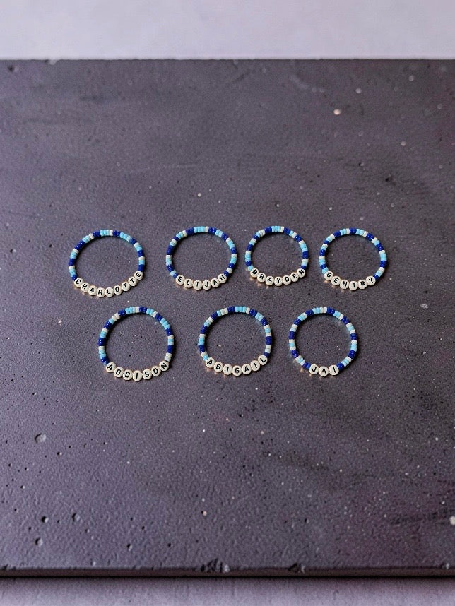 Class bracelets, friend bracelets, school color jewelry