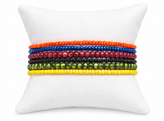 Fall color shades bracelet stack