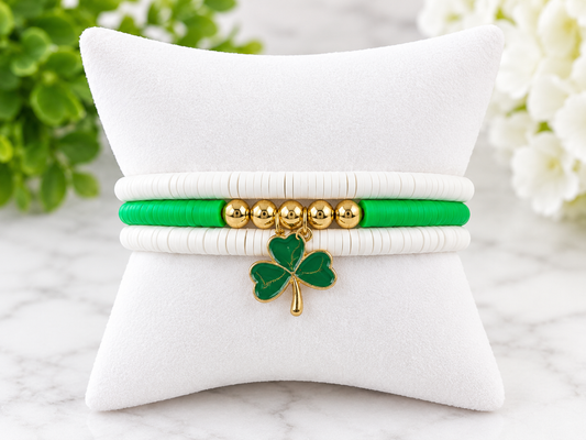 St. Patrick’s Day jewelry, shamrock bracelet