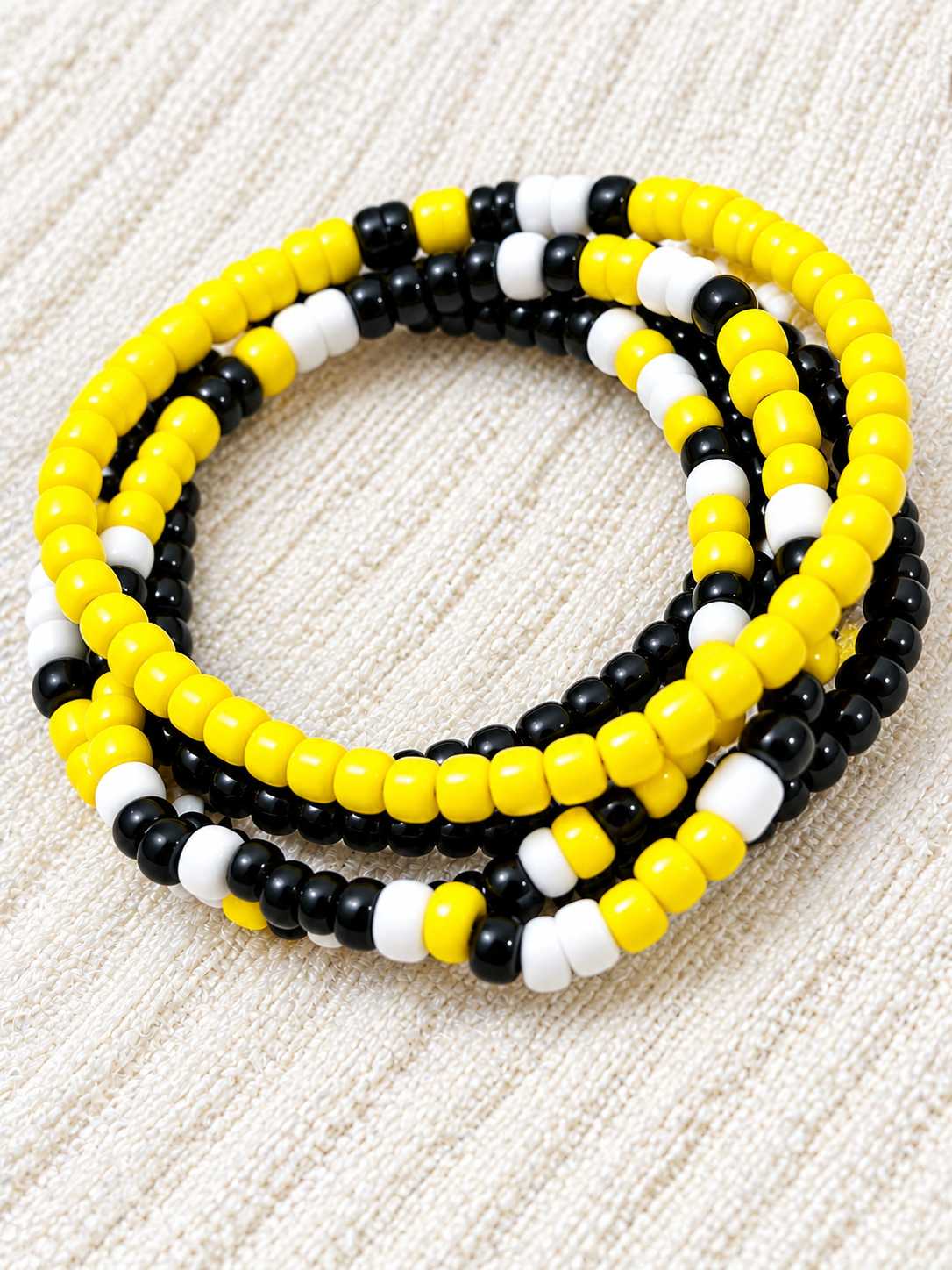 Game Day Bracelet Set- Yellow and Black- Customizable