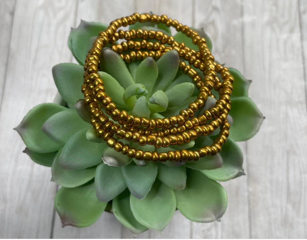 Fall bronze, brown shades Beaded Bracelet Stack