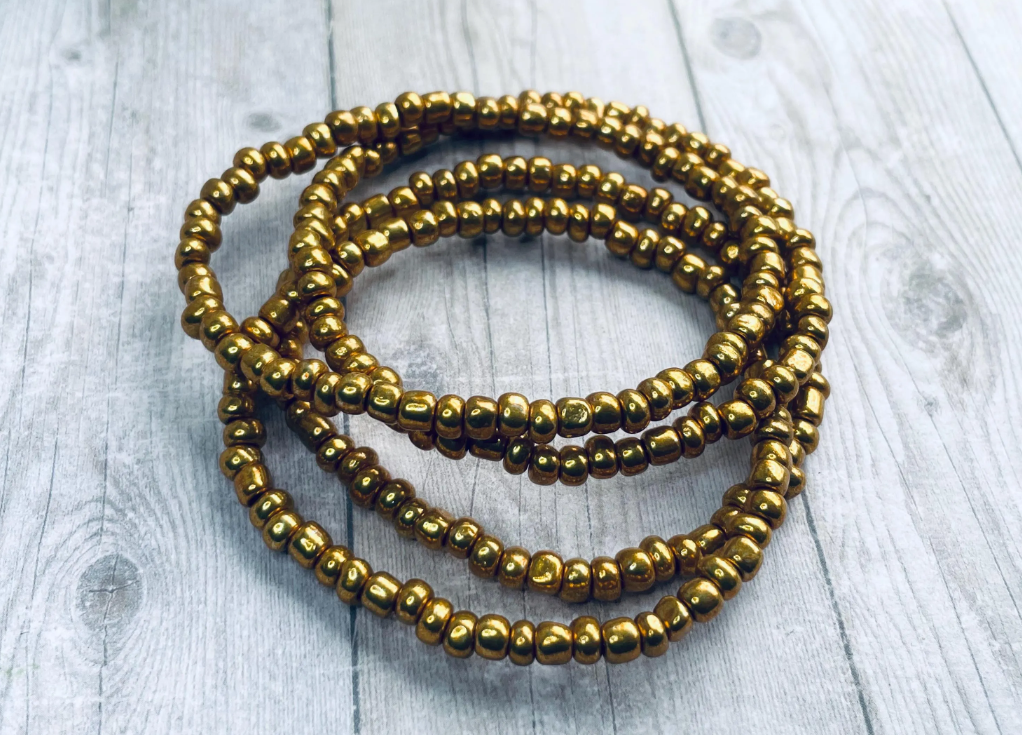 Fall bronze, brown shades Beaded Bracelet Stack