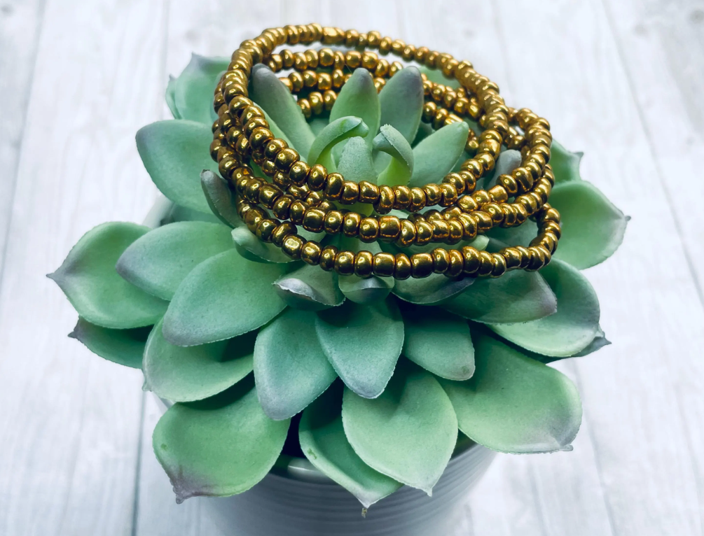 Fall bronze, brown shades Beaded Bracelet Stack