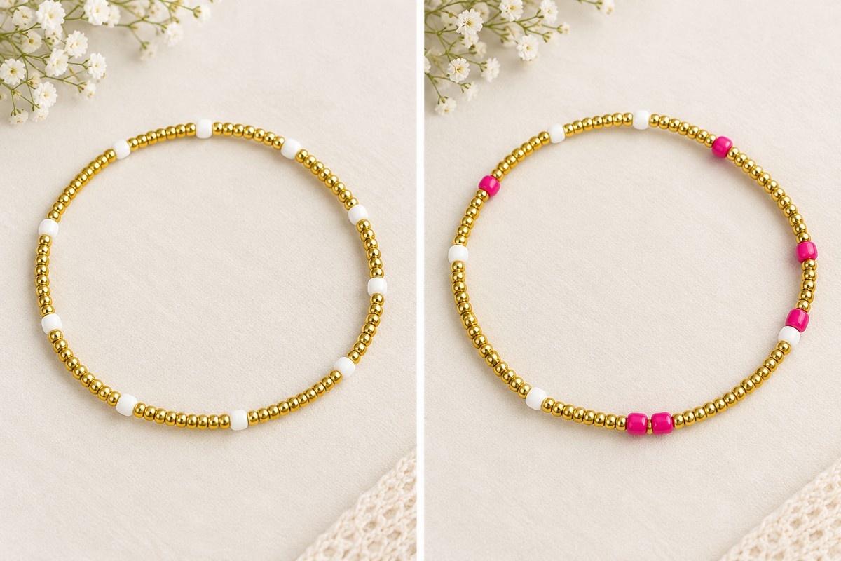 Gold 2mm beaded bracelet, 14k gold filled
