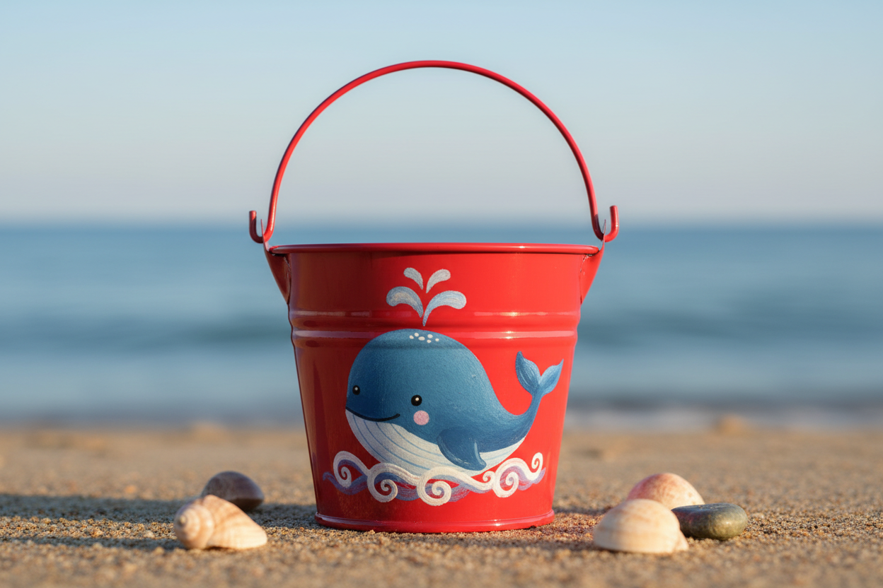 Little Red Pail with a Whale
