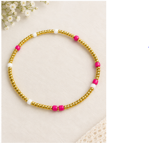 Gold 2mm beaded bracelet, 14k gold filled