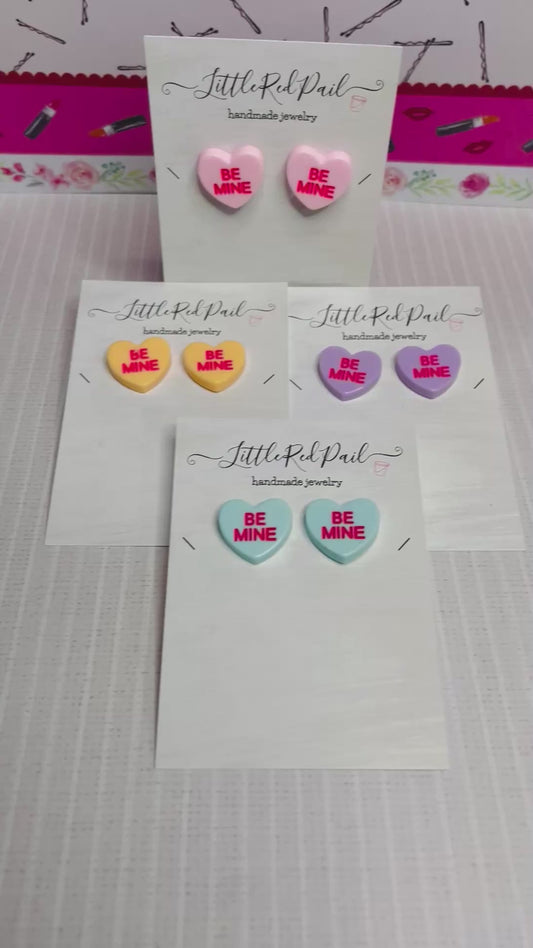 Valentine heart candy earrings