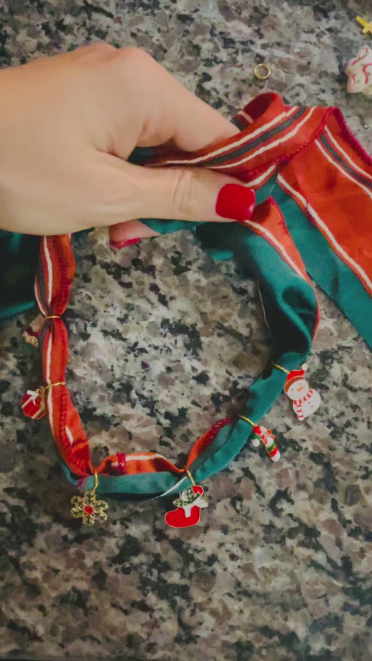 Christmas scarf charm necklace