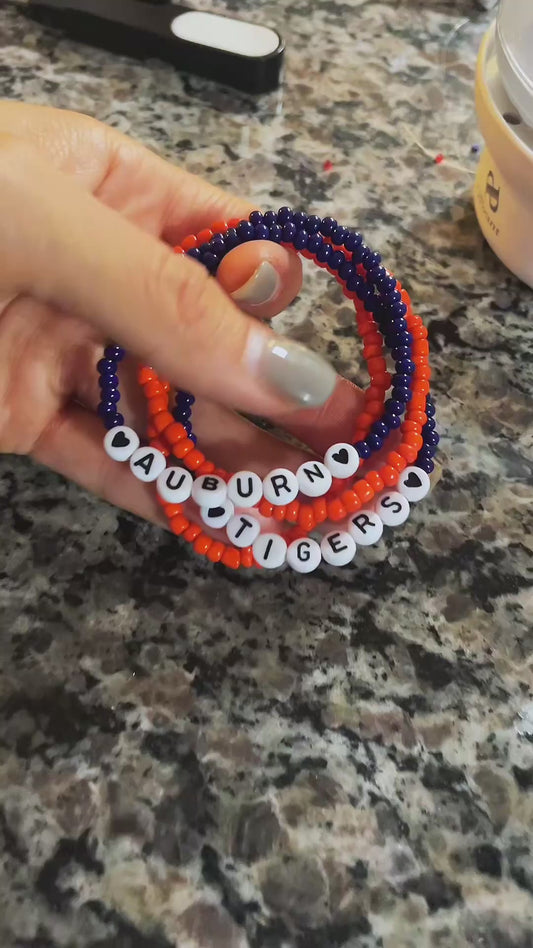 Auburn Tigers bracelet, Auburn game day bracelet, war Eagle