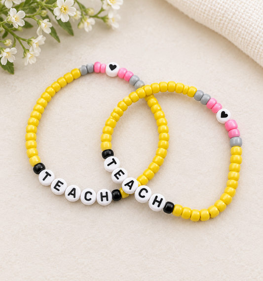 Teacher  bracelet, teach pencil bracelet