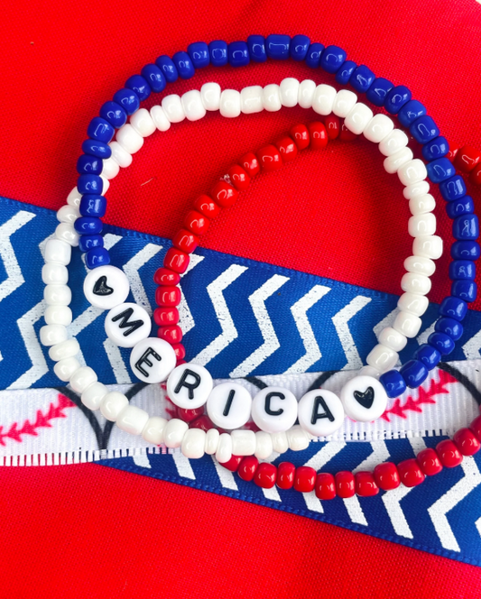 USA bracelets Red White and Blue Bracelets Patriotic Bracelets